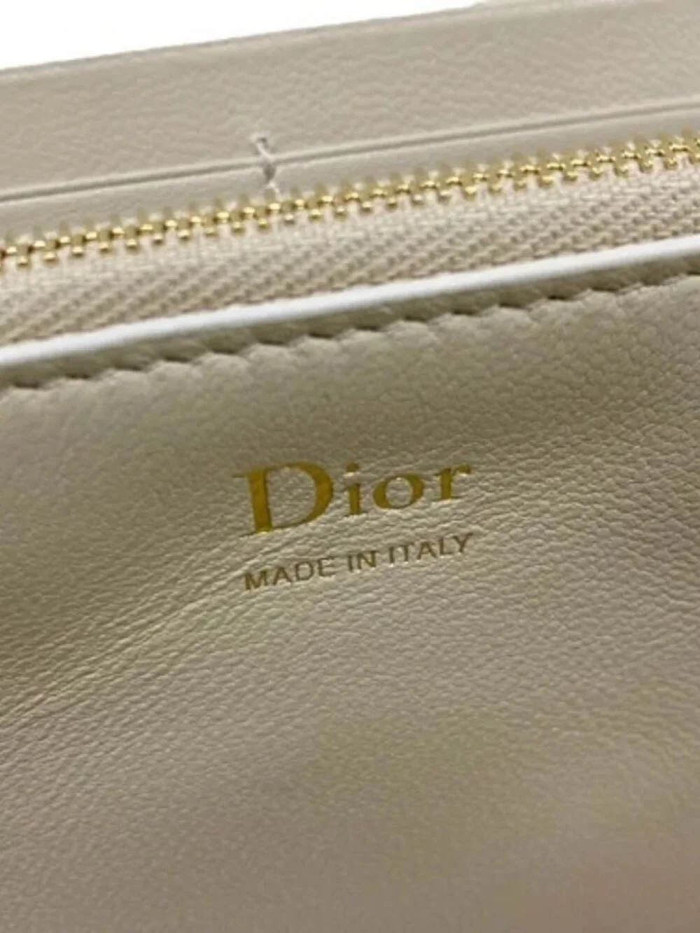 DIOR/ChristianDior Cannage Stitch S4608OSQM73UU Beige Leather Long Wallet